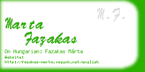 marta fazakas business card