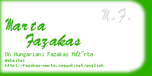 marta fazakas business card